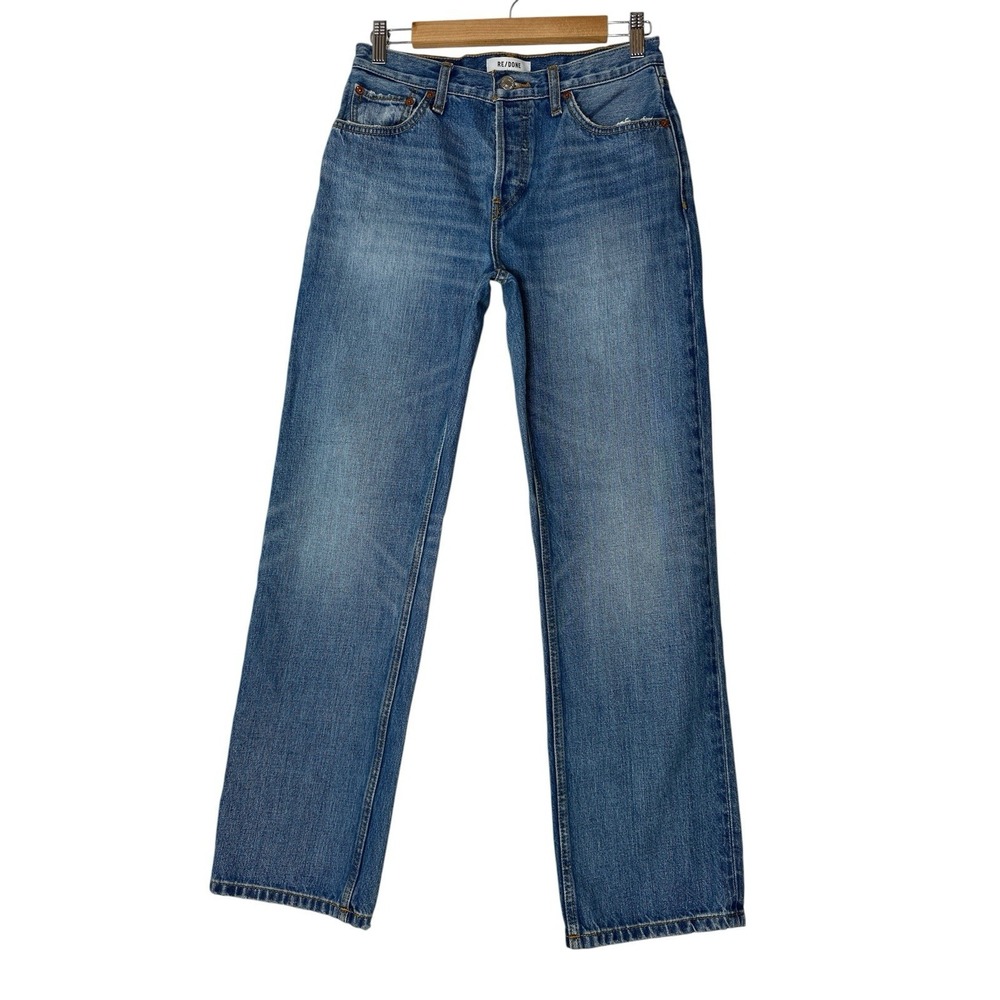 RE/DONE Straight Jeans Womens 24 (28x29) Blue Button Fly Denim Classic